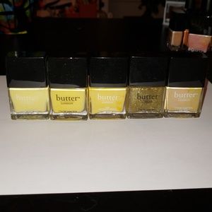 5 yellow and gold Butter London nail polishes